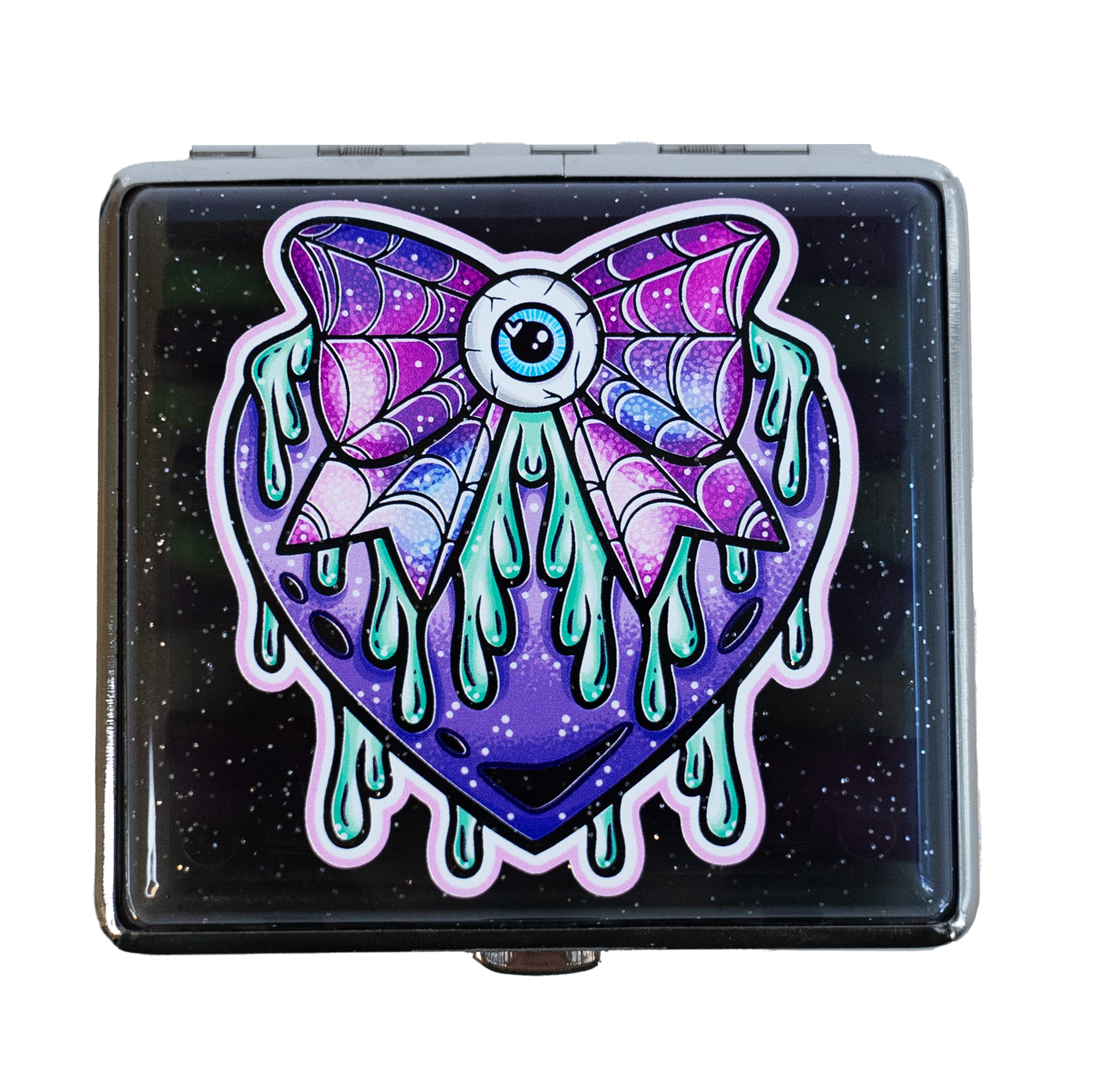 Black Sparkle Eye Love You to Death Halloween Joint Stash Case by Tarryn Ann