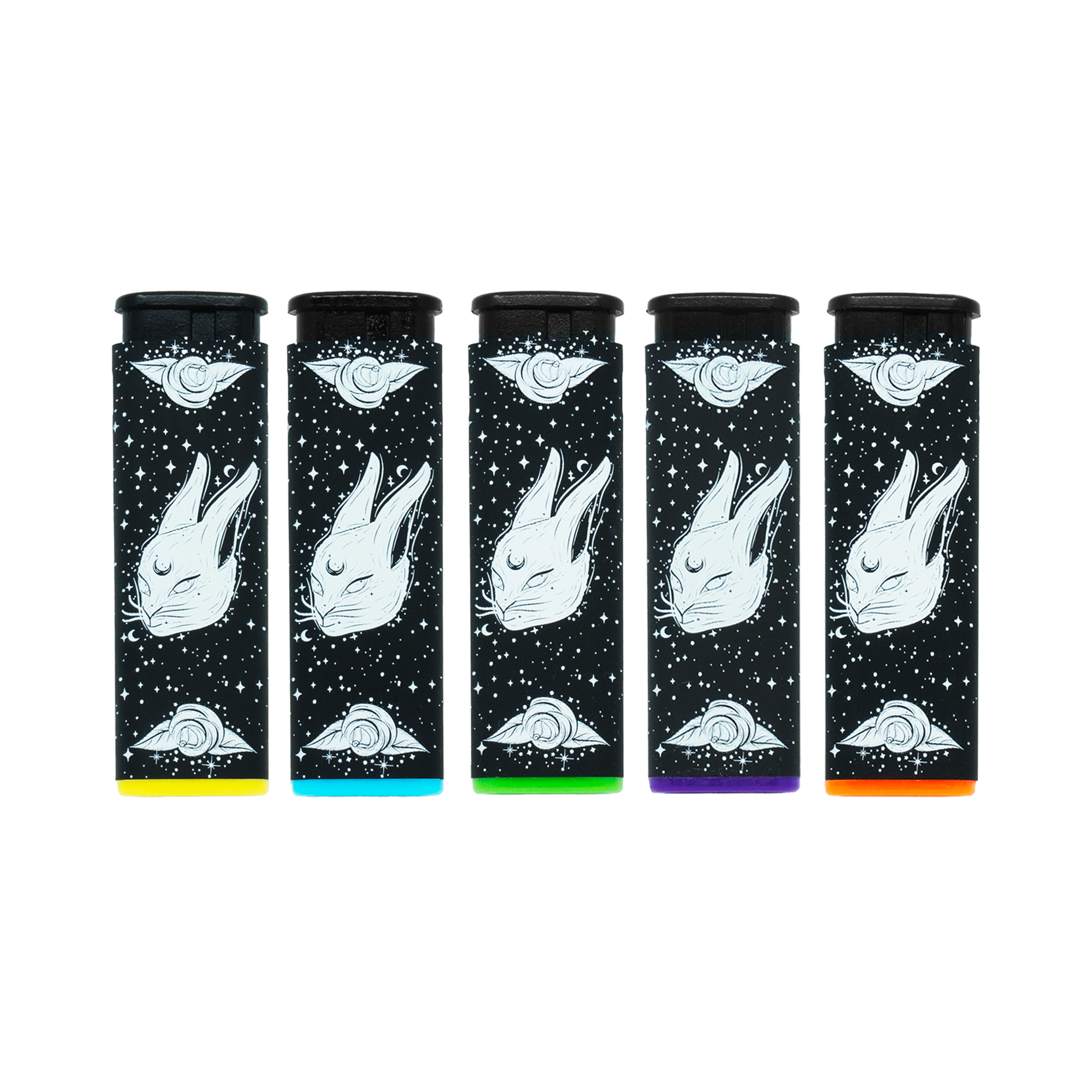 Torch Lighter Multi Pack - Black Rabbit Rose Design