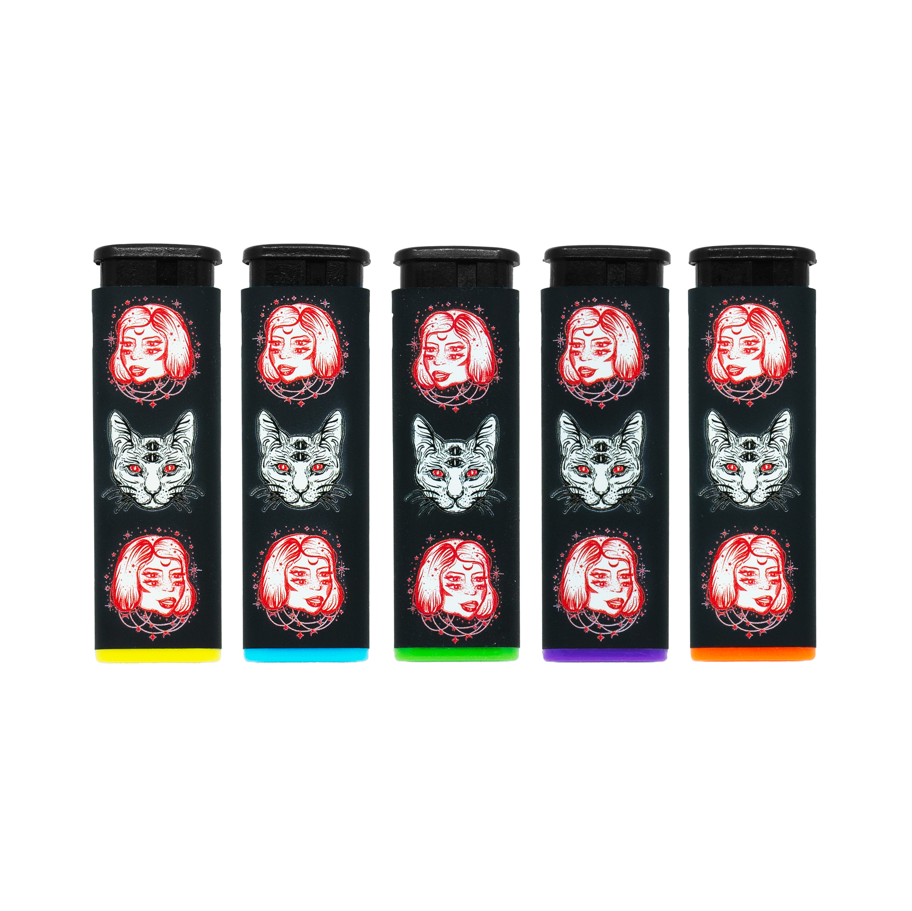 Torch Lighters Multi Pack - Cosmic Cat Design