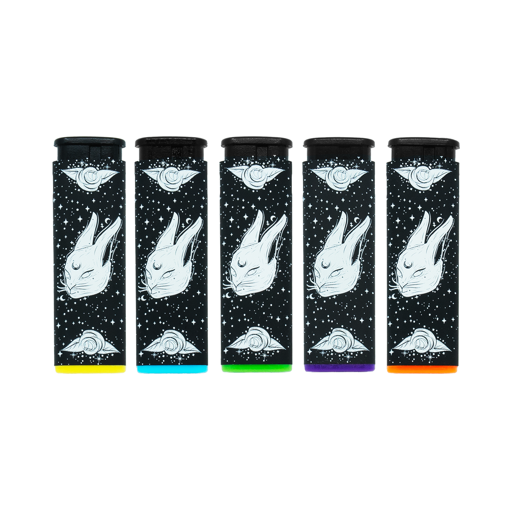 Torch Lighter Multi Pack - Black Rabbit Rose Design