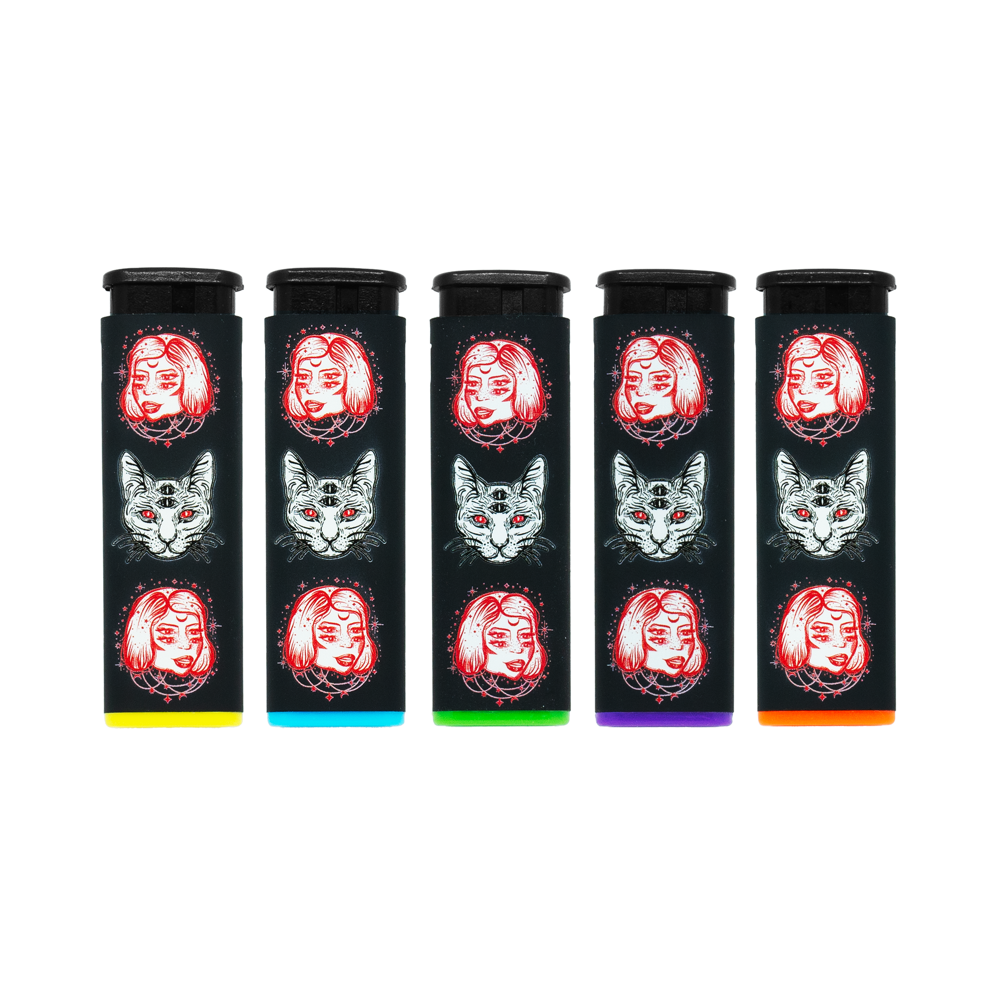 Torch Lighters Multi Pack - Cosmic Cat Design