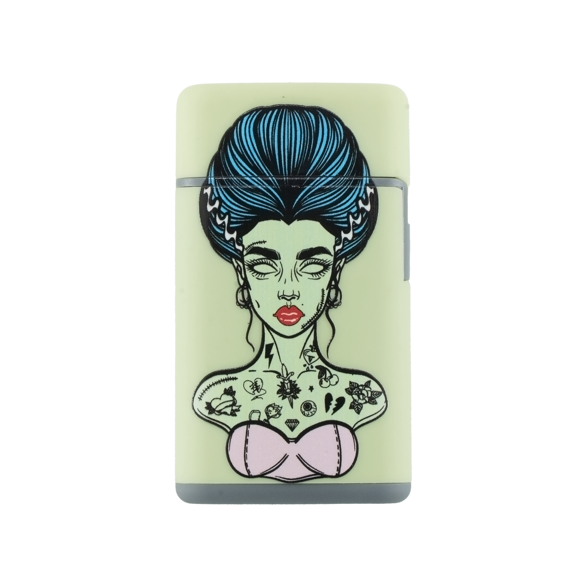 Green Bride of Frankenstein Flip Lighter | Windproof Refillable Torch Lighter