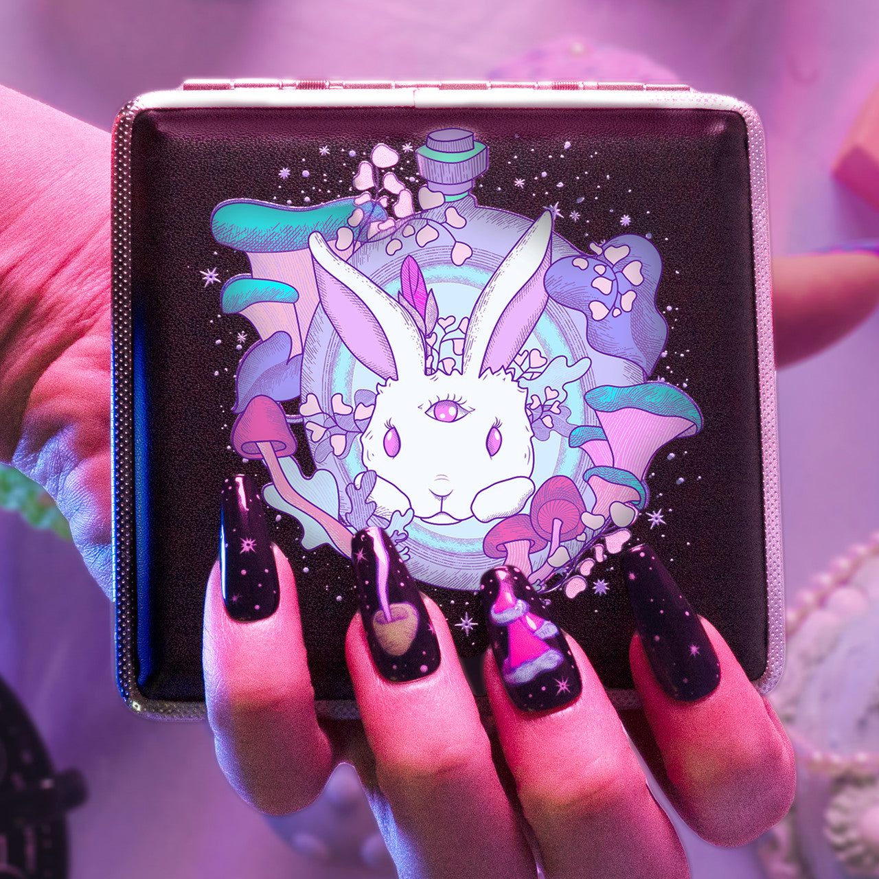 Follow the White Rabbit Joint or Vape Stash Case by Ella Dandelion
