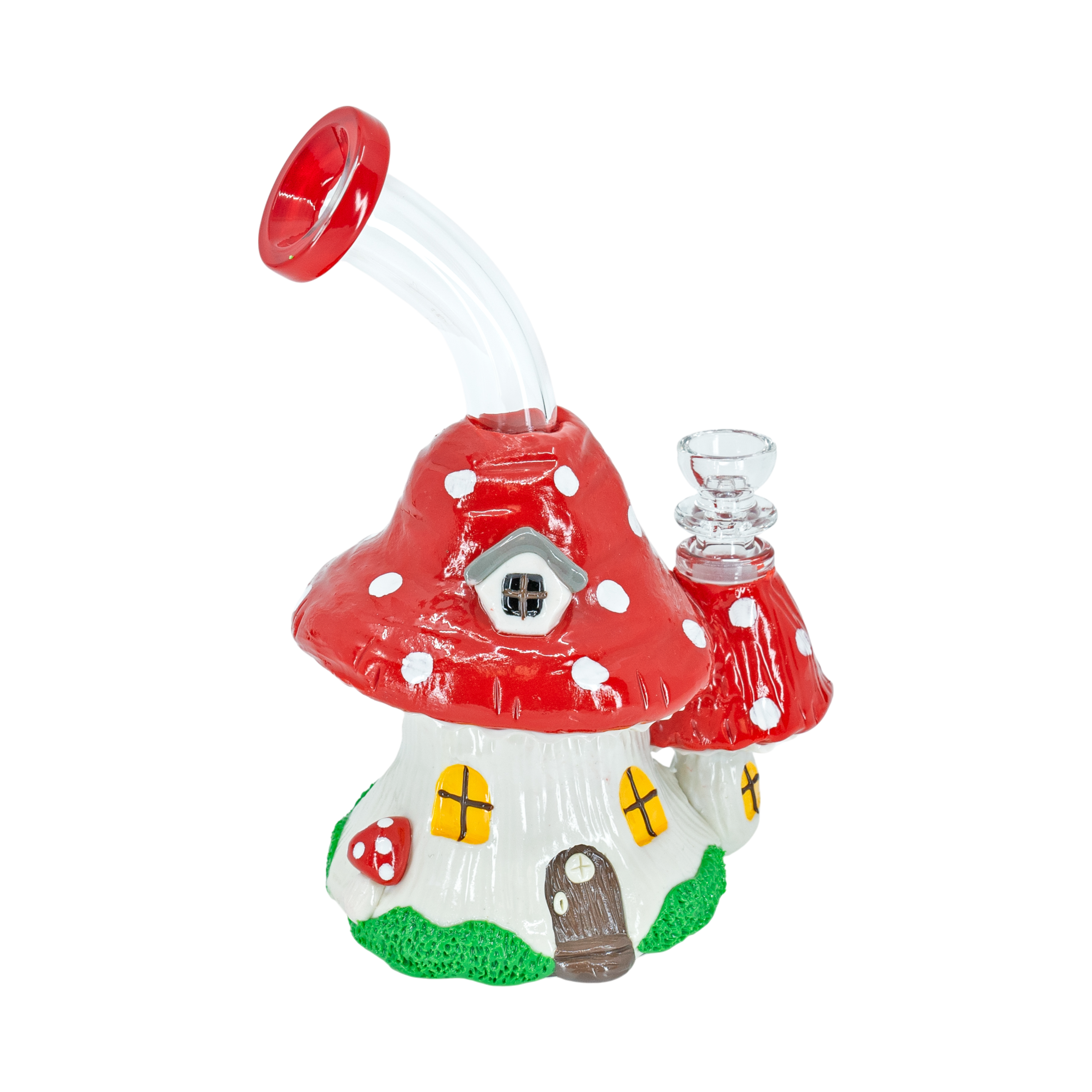 Cottage Core Bong | Red Mushroom House Glass Bong