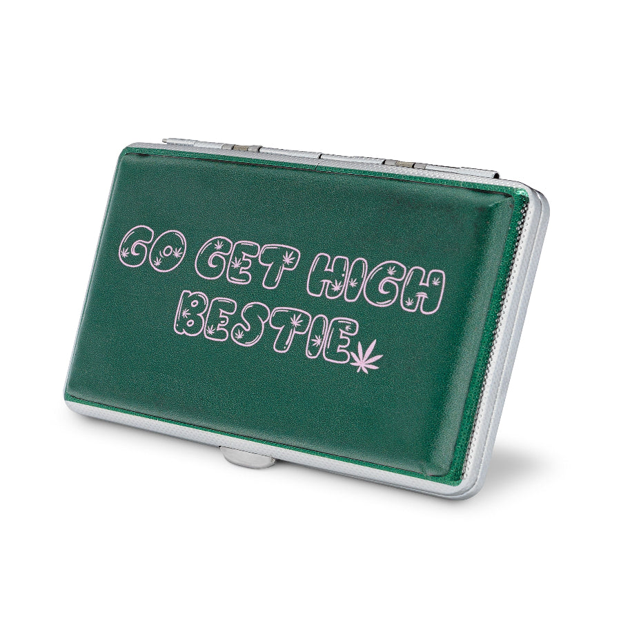 Go Get High Bestie Case | Em.Hashh Green Metal Stash Holder