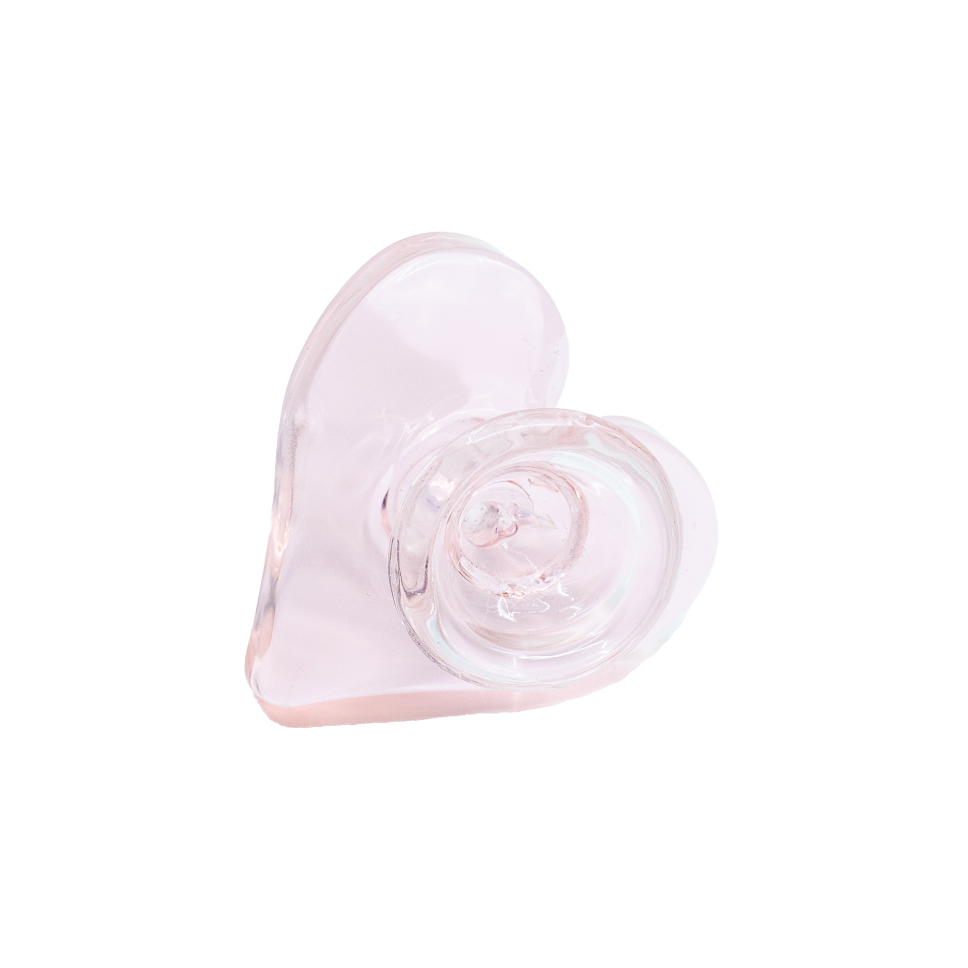 14mm pink heart-shaped glass bong bowl with clear bowl piece attachment